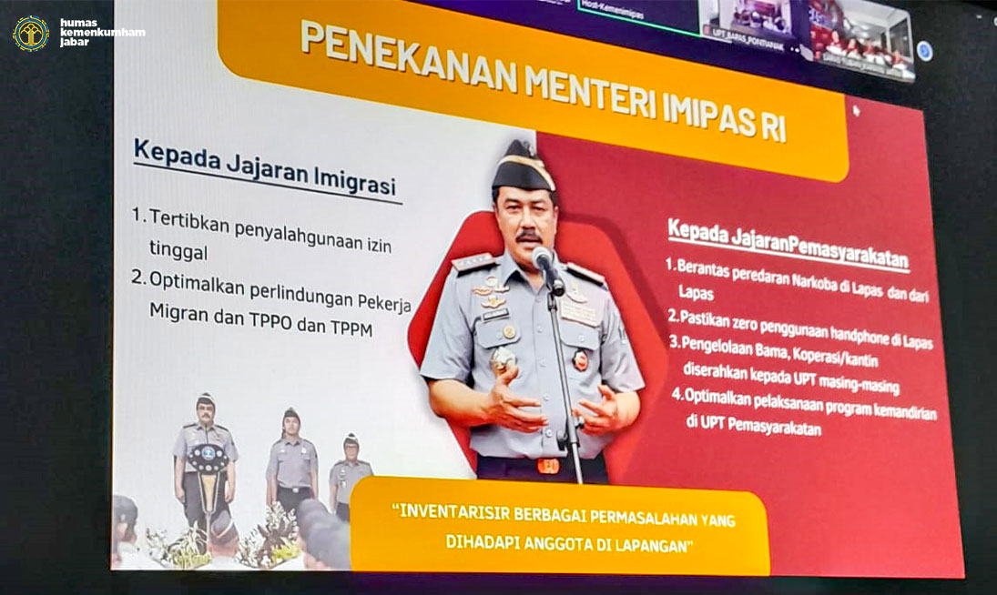 Kemenkumham Jabar Ikuti Arahan Menteri Imigrasi dan Pemasyarakatan